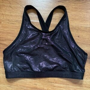 PINK Victoria's Secret Ultimate Unlined Sports Bra Women's Black Metallic M